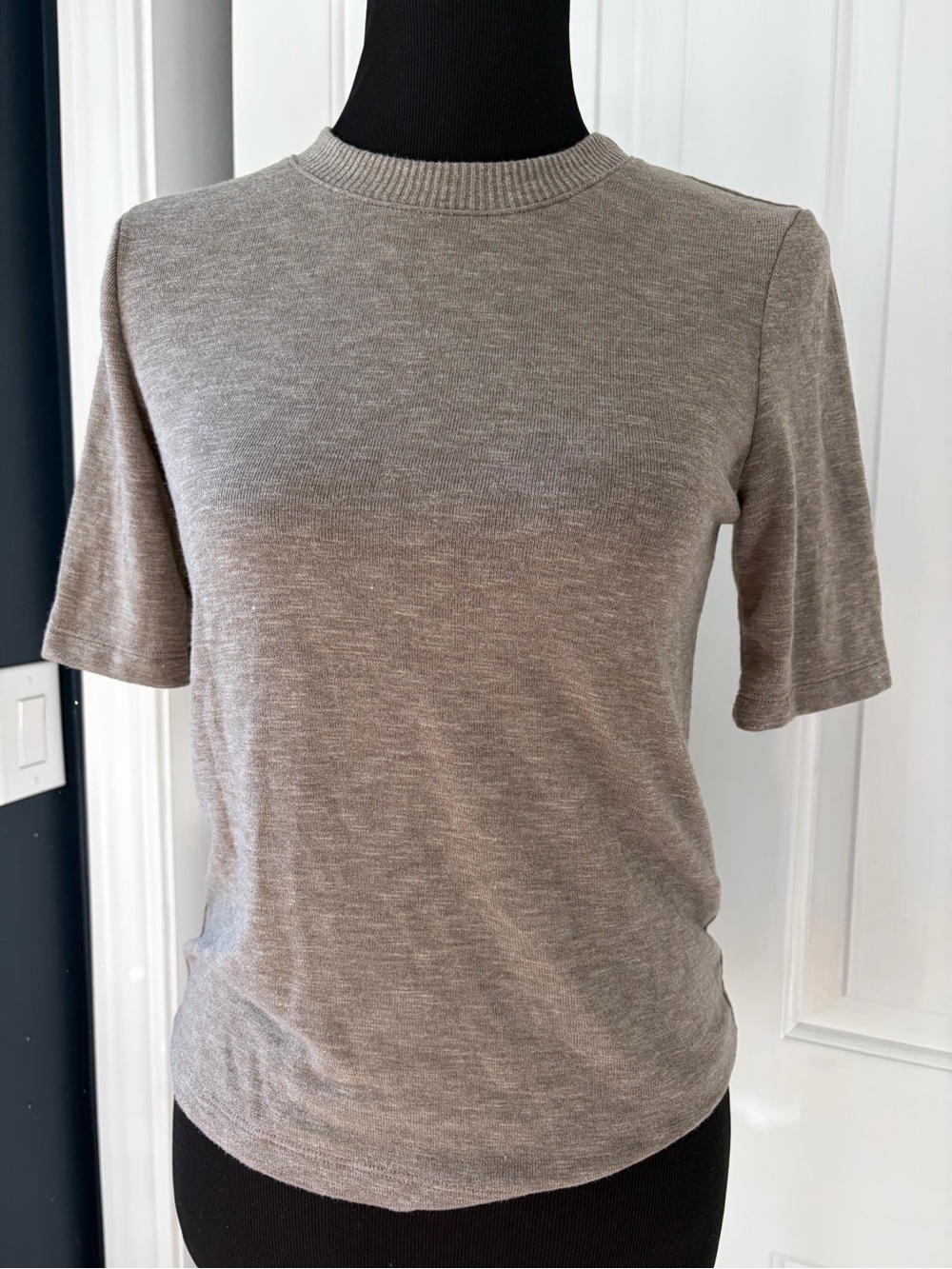 Michael Stars Heather Taupe Crewneck Short Sleeve Top